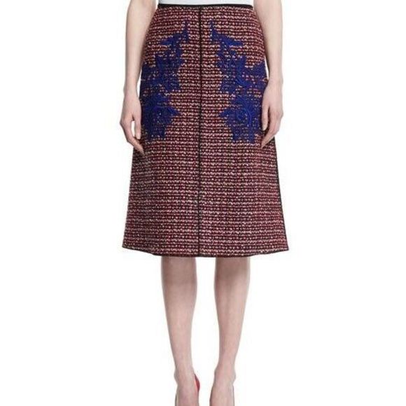 Marc Jacobs Dresses & Skirts - Marc Jacobs Runway Wool Floral Applique A-Line Wool Skirt 2 Red